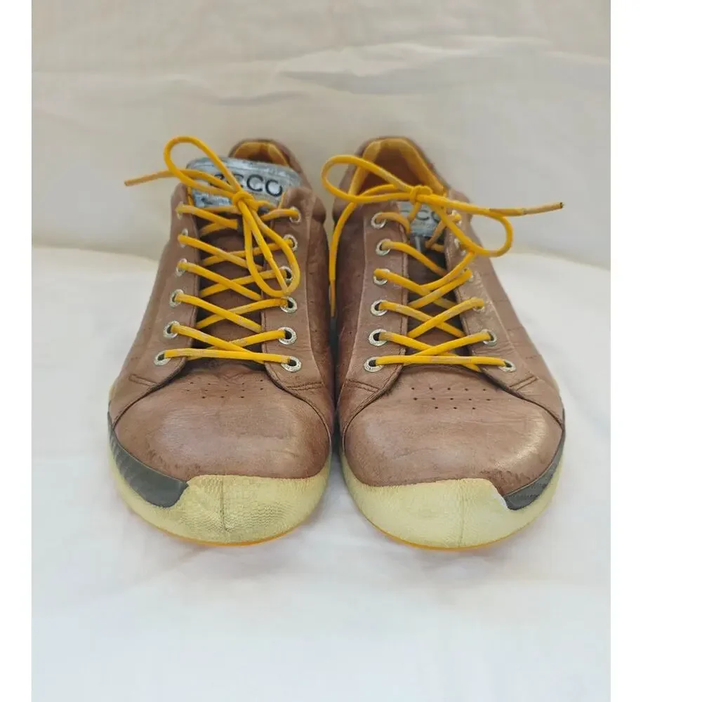 ECCO Biom Hybrid Golf Shoes Mens EU 44/ 10-10.5 Brown  Leather Spikeless Lace Up
